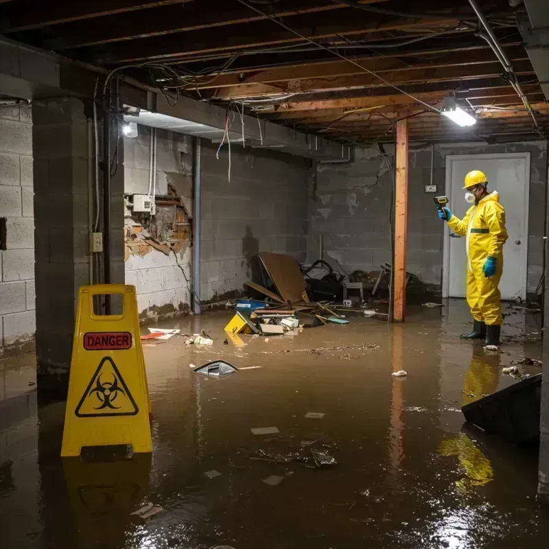 Flooded Basement Electrical Hazard in White Hall, IL Property