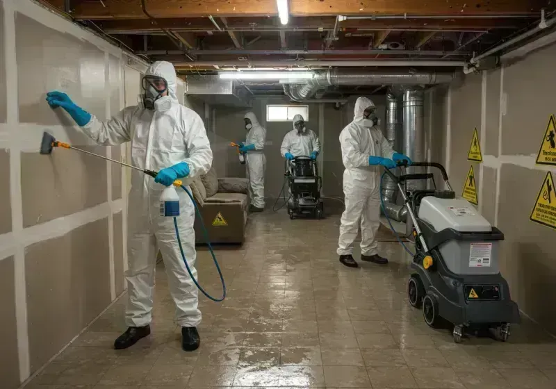 Basement Moisture Removal and Structural Drying process in White Hall, IL